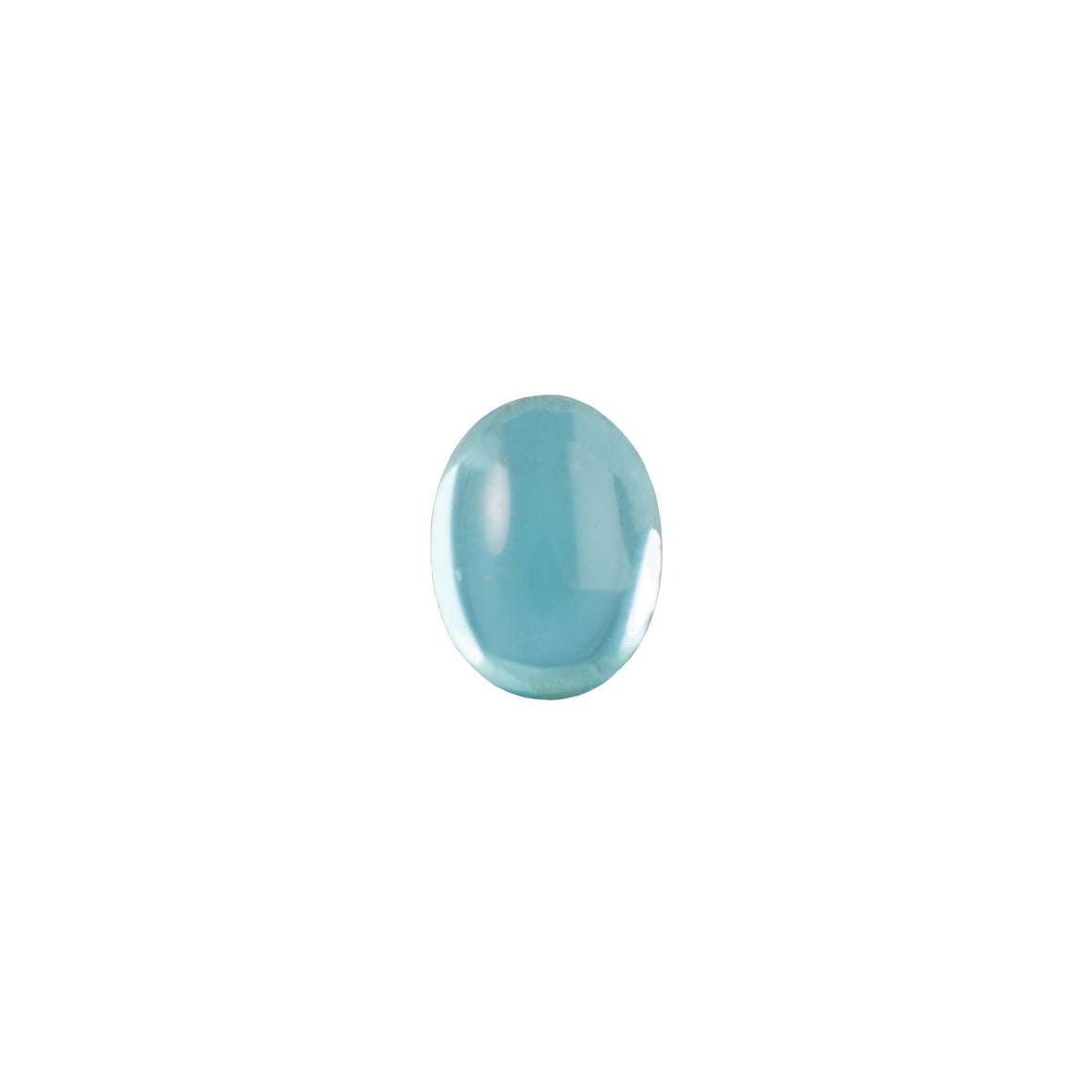 8x6mm Translucent Aqua Foiled Glass Oval Cabochons (12) cab4001J