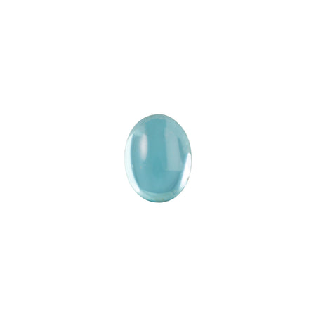 8x6mm Translucent Aqua Foiled Glass Oval Cabochons (12) cab4001J