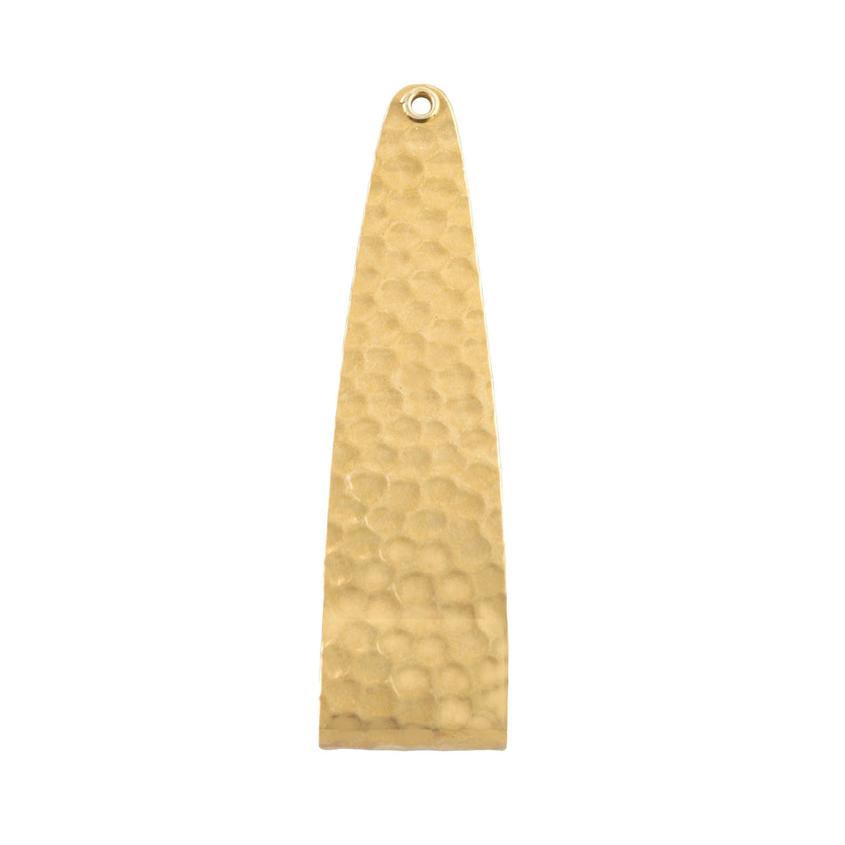 1 Hole Raw Brass Large Hammered 3D Teardrop Hoop Pendant 60x16mm (2) mtl541A