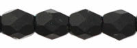 3mm Matte Jet Black Czech Firepolish Faceted Glass Beads (50)