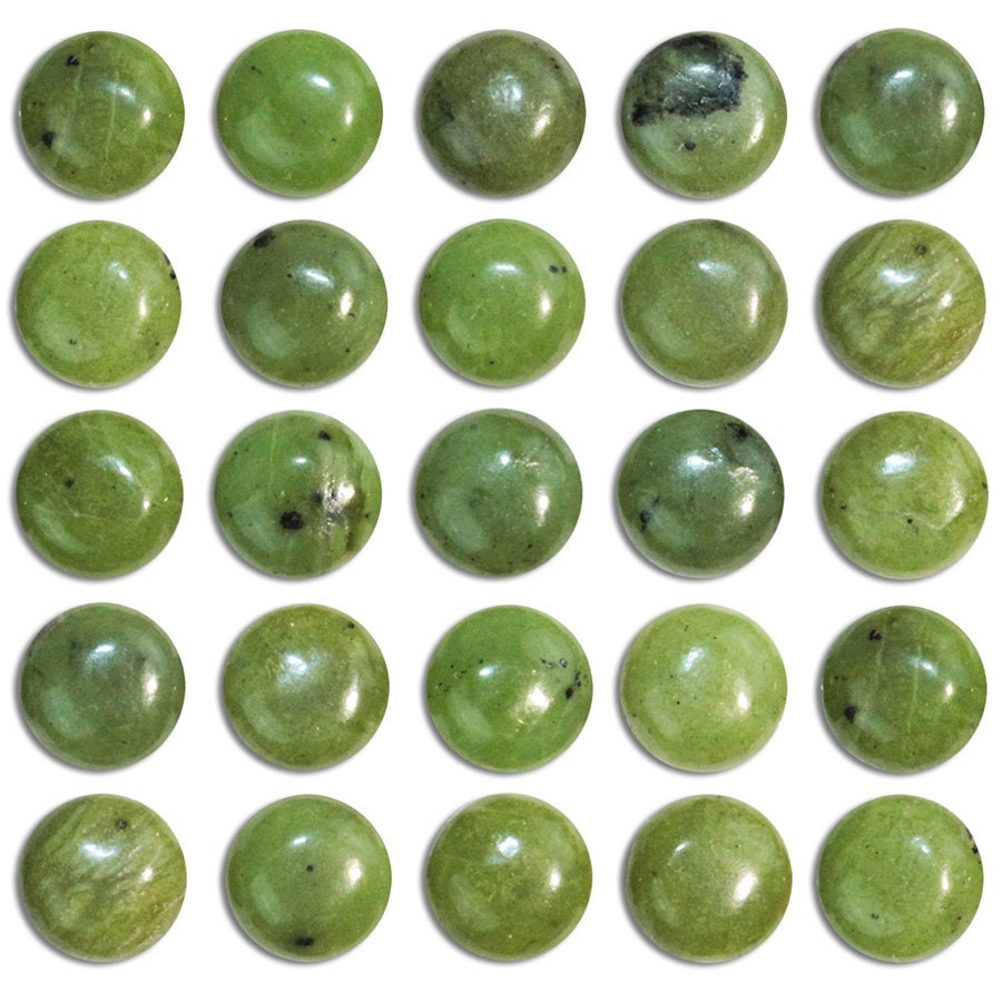 Dakota Stones Jade 6mm Round Coin Cabochon Gemstones. (1) CAB-JAD6DC