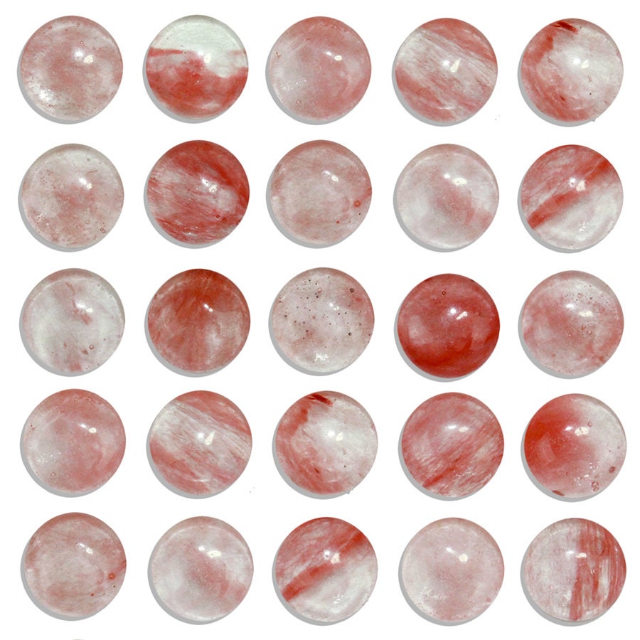 Dakota Stones Cherry Quartz 6mm Round Cabochon Gemstones CAB-CHQ6DC