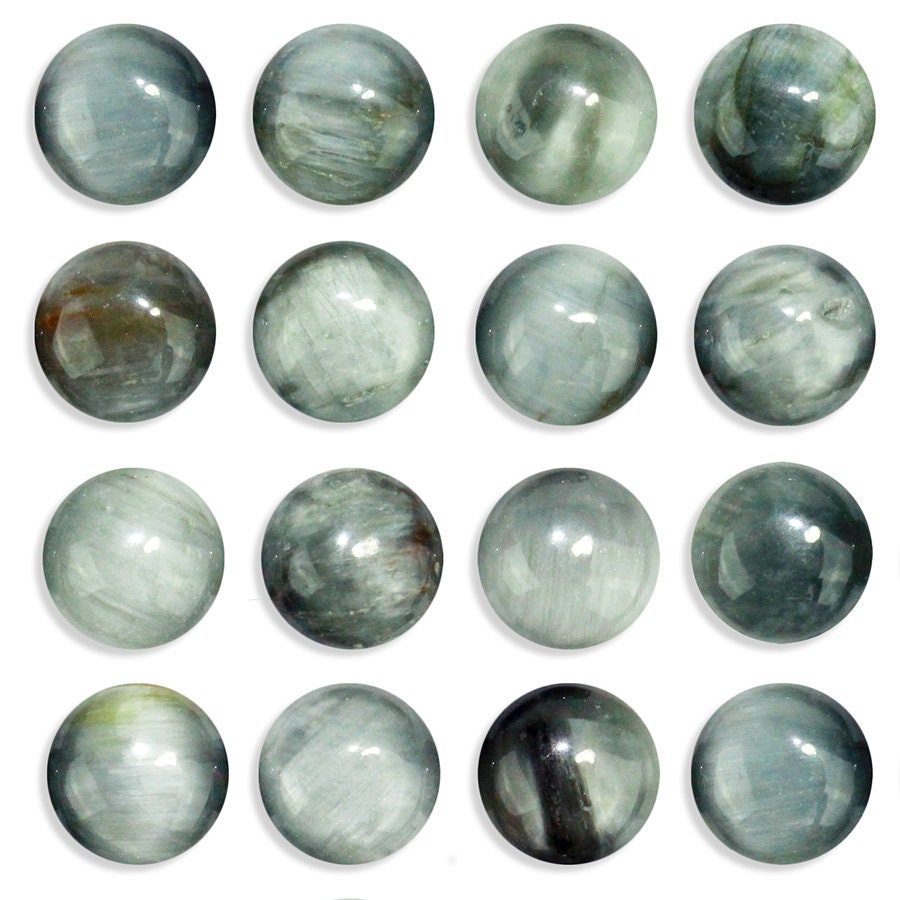 Dakota Stones Chrysoberyl Gray Cats Eye 6mm Round Cabochon Gemstones CAB-CAT6DC