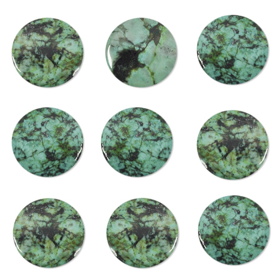 Dakota Stones African Turquoise 25mm Round Coin Cabochon Gemstones. CAB-ATQ25DC