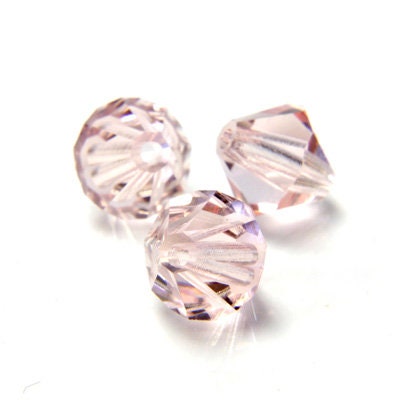Czech Faceted Rosaline Bicone Glass Beads 4mm (50) CZH-00041C