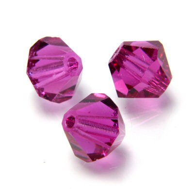 Czech Faceted Fuchsia Bicone Glass Beads 4mm (50) CZH-00041J