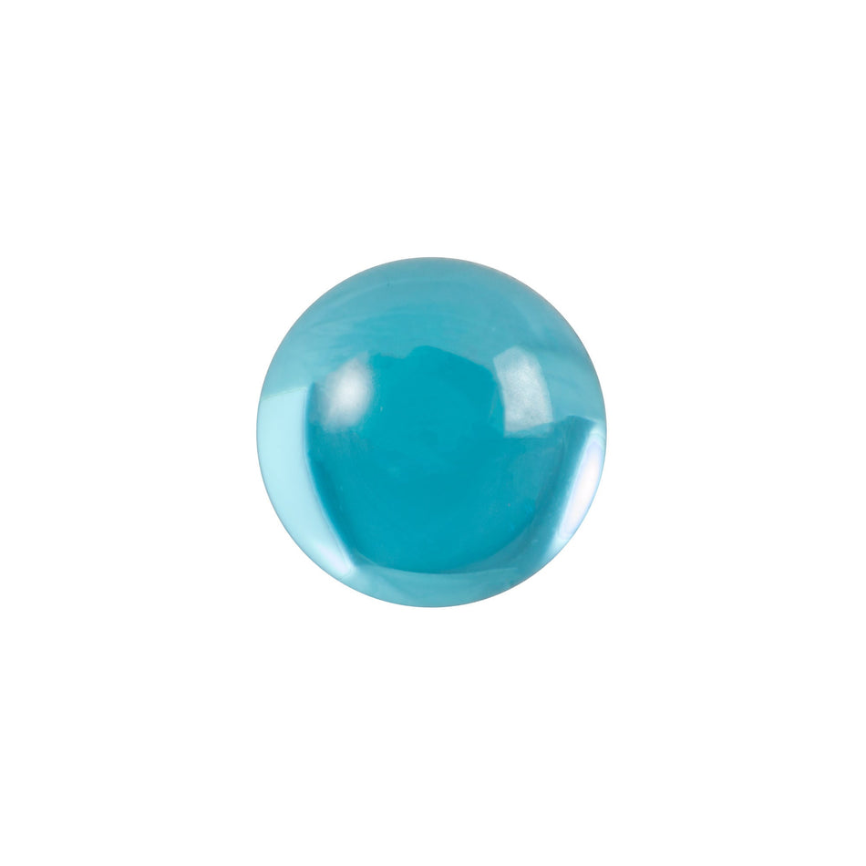 11mm Translucent Aqua Foiled Glass Round Cabochons (6) cab2005J