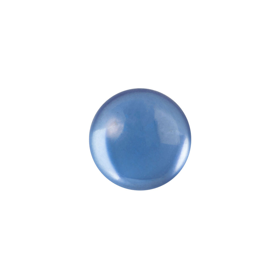 9mm Translucent Light Sapphire Foiled Glass Round Cabochons (10) cab2004H