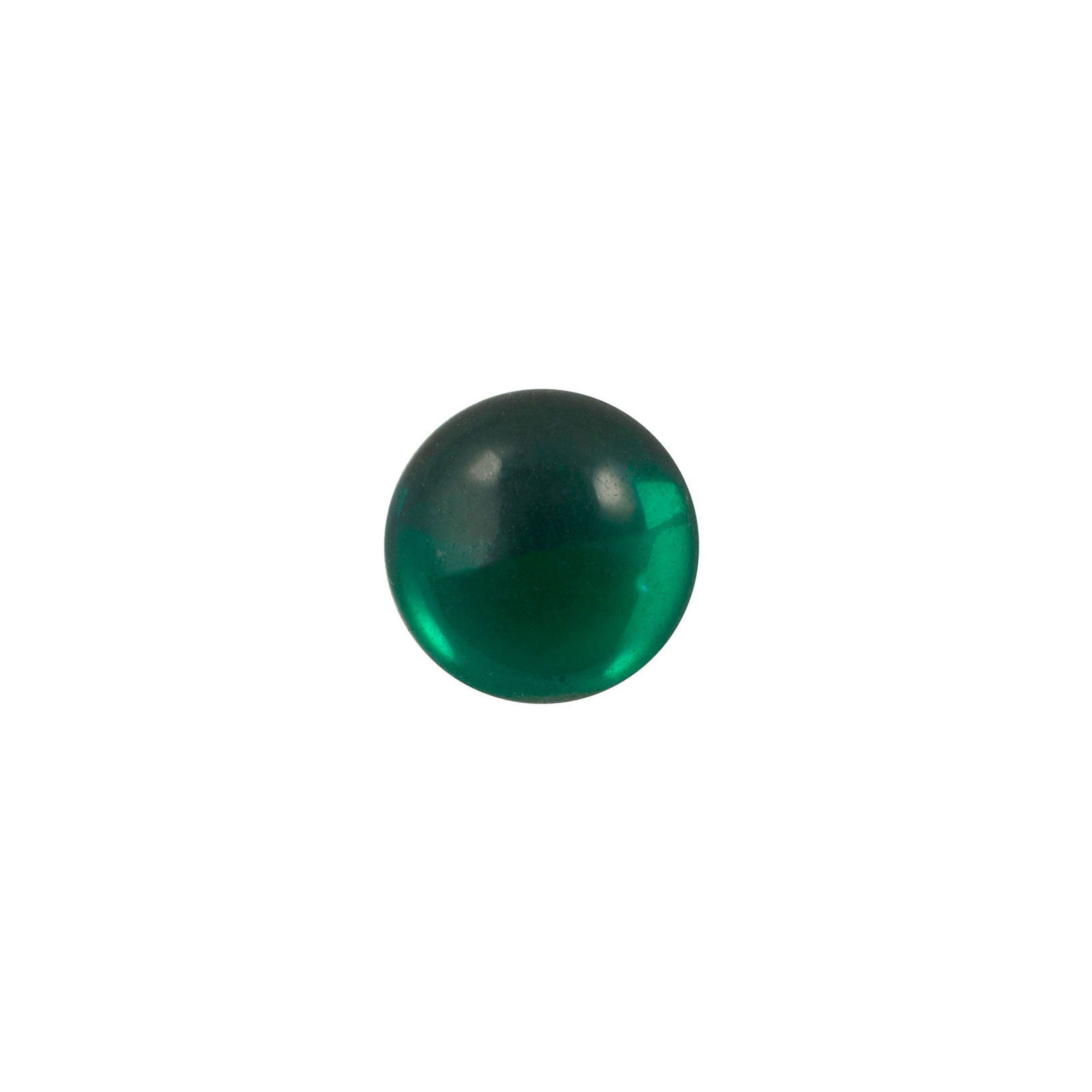7mm Translucent Emerald Foiled Glass Round Cabochons (16) cab2003B