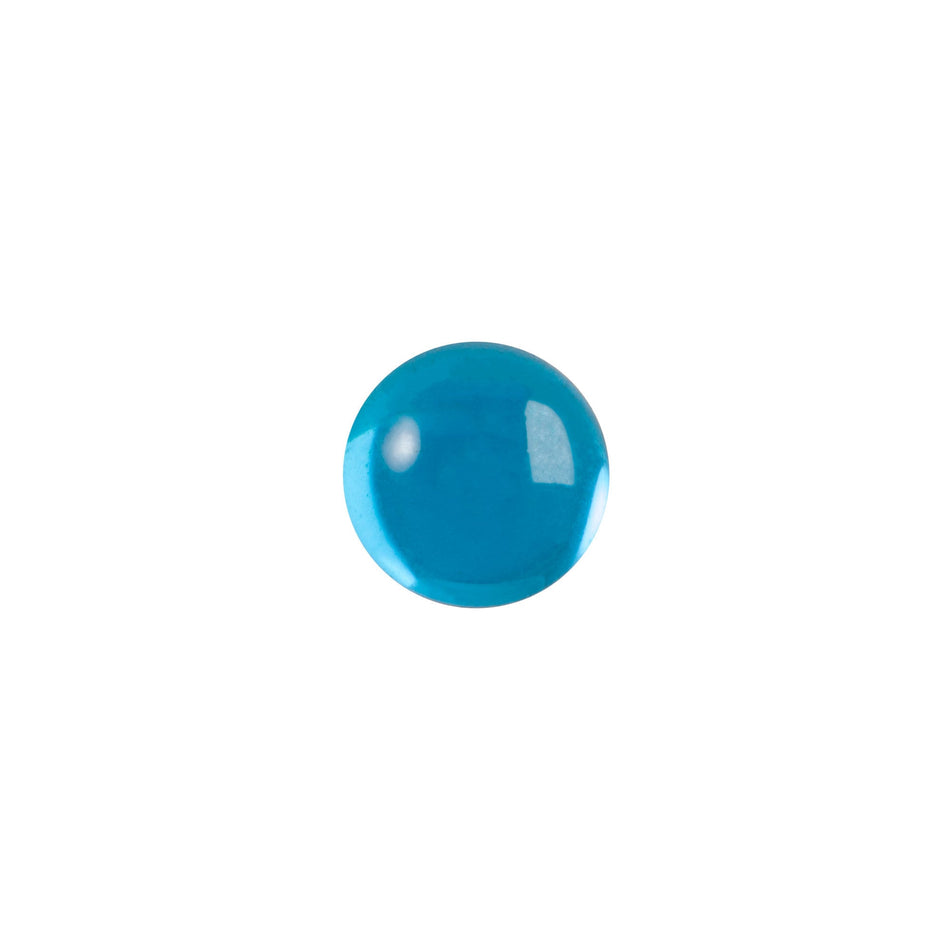 7mm Translucent Dark Aqua Foiled Glass Round Cabochons (16) cab2003Y