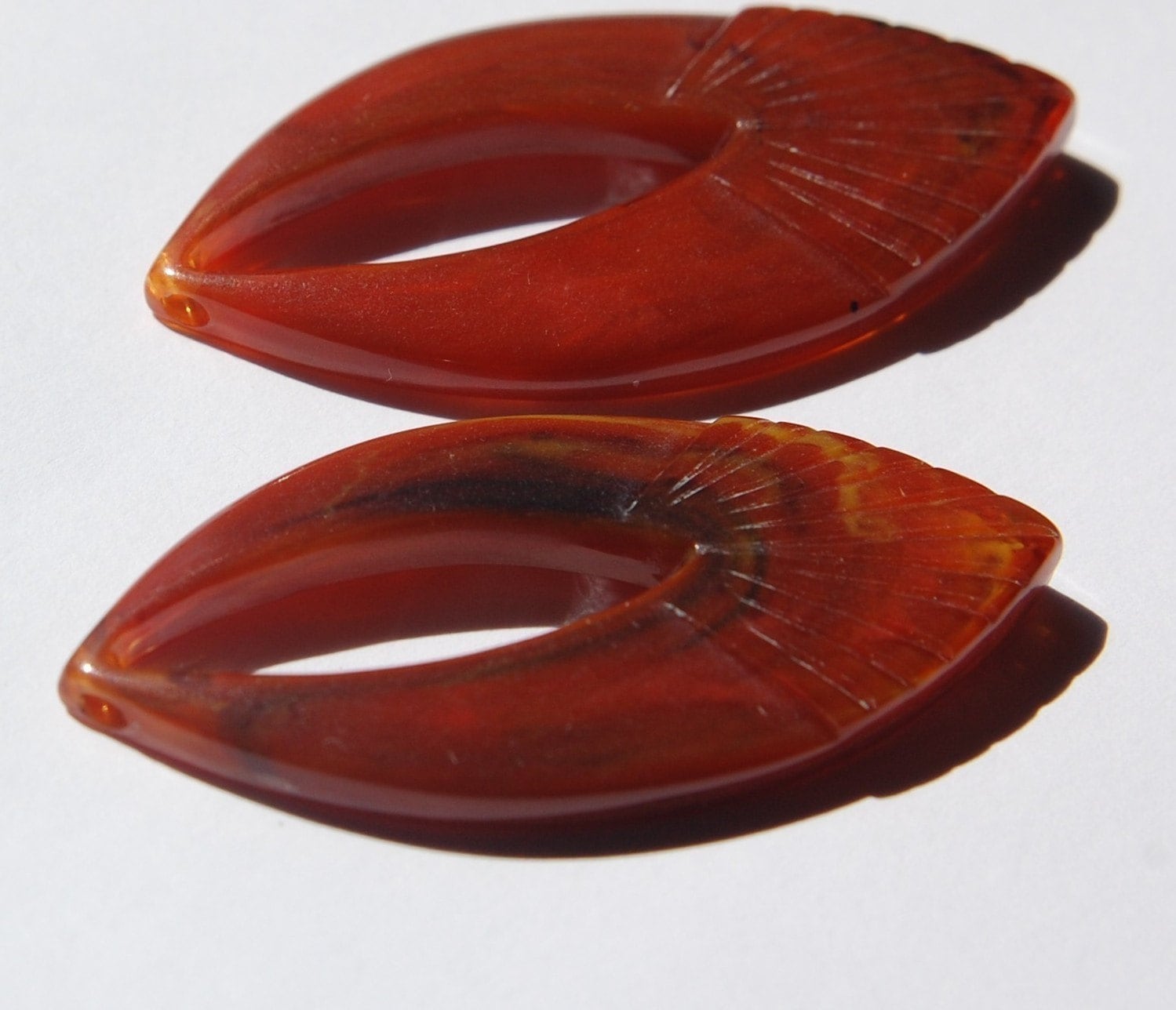 Vintage Brown Marbled LuciteTeardrop Pendant Drops Italy (2) pnd019B