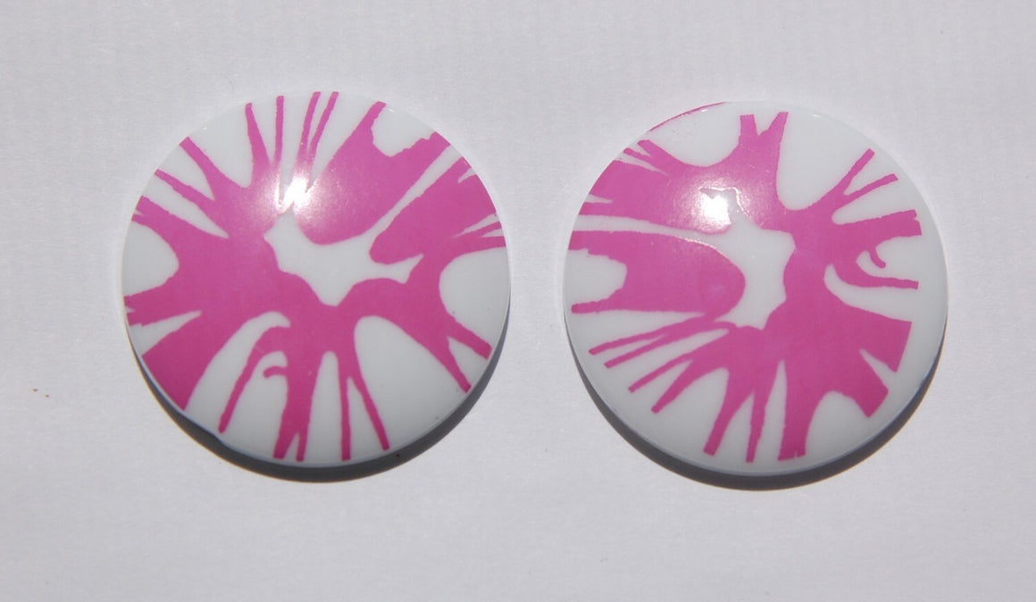 Funky Vintage Pink Splatter Cabochon 30mm (2) cab393f