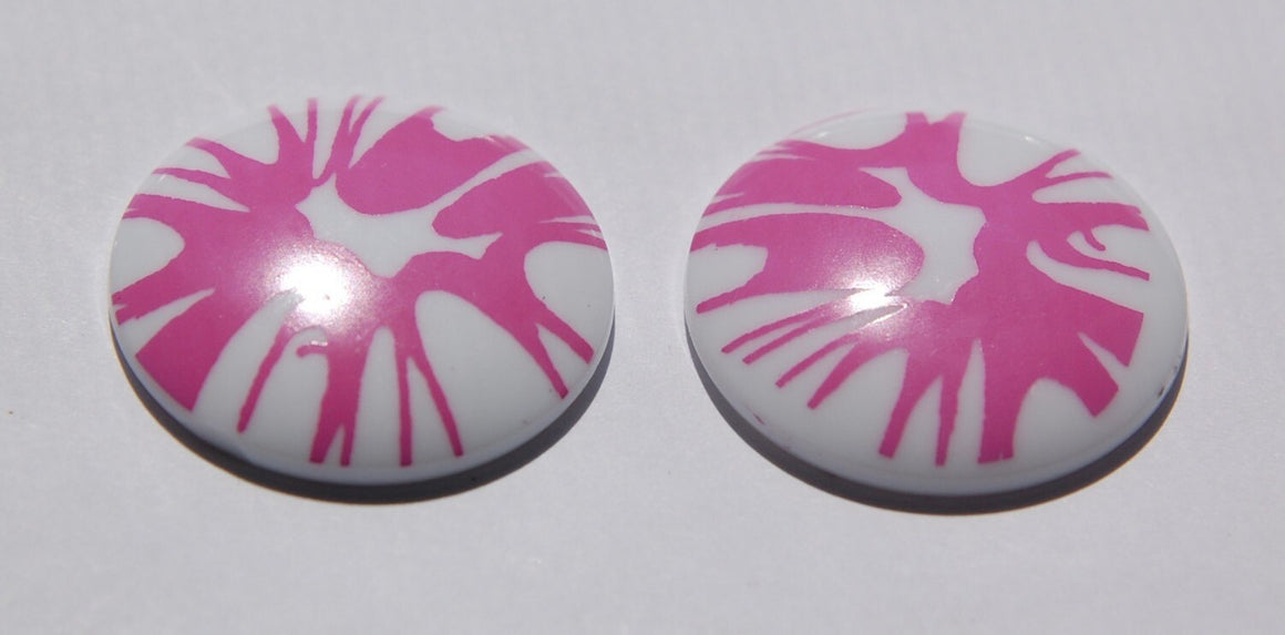 Funky Vintage Pink Splatter Cabochon 30mm (2) cab393f