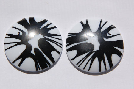 Vintage Black Splatter Cabochon 30mm (2) cab393E