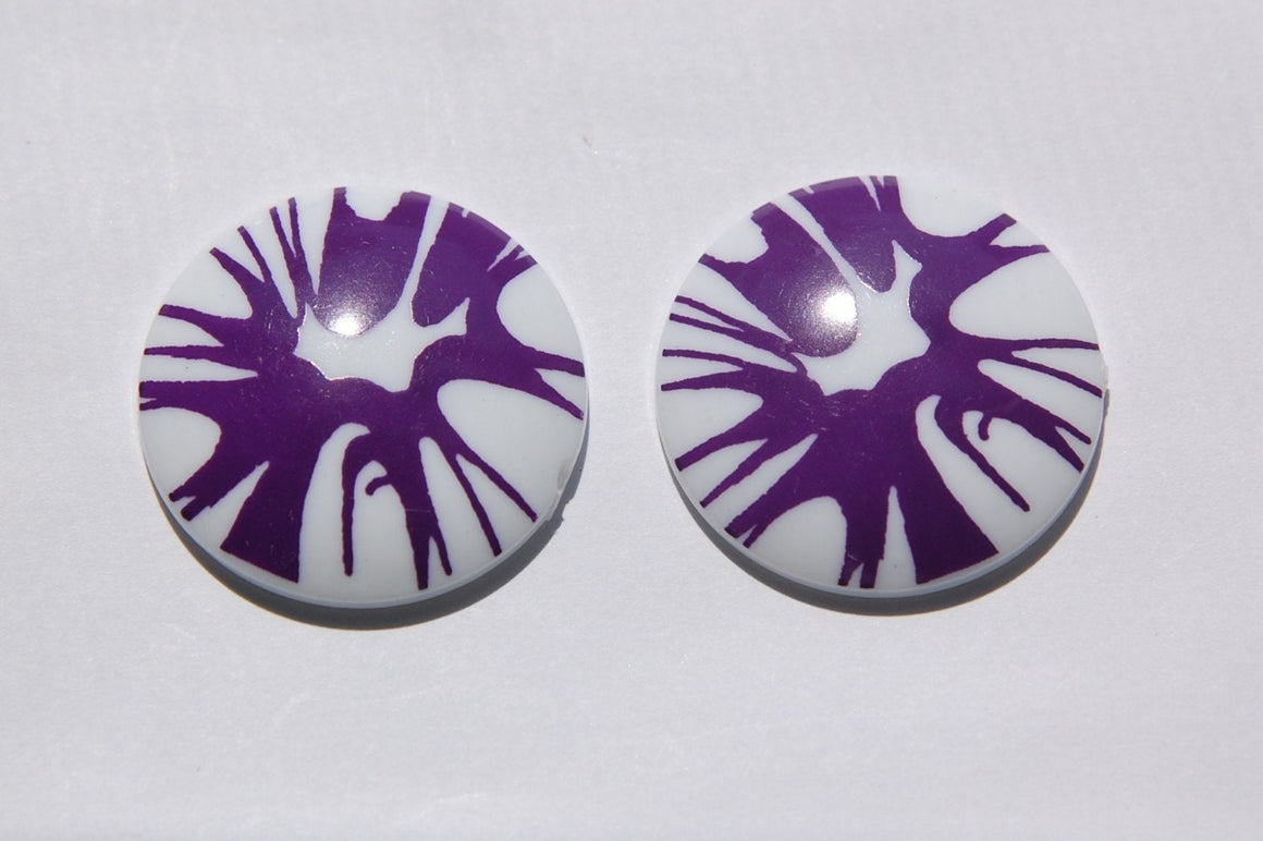 Vintage Purple Splatter Cabochon 30mm (2) cab393D