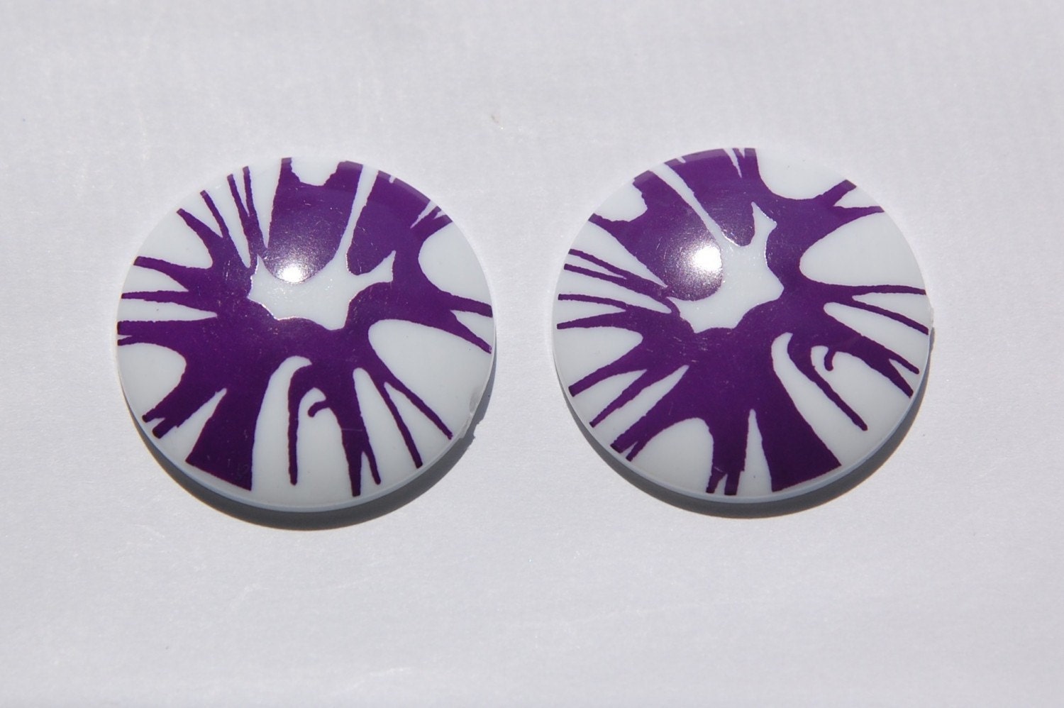 Vintage Purple Splatter Cabochon 30mm (2) cab393D