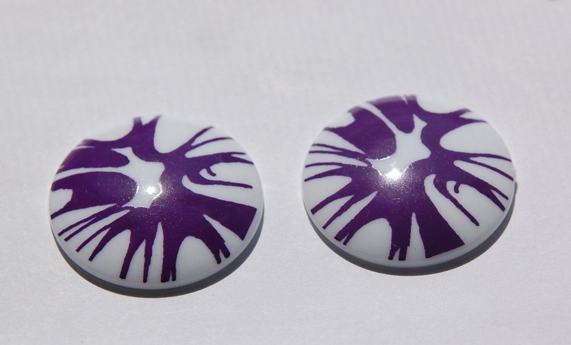 Vintage Purple Splatter Cabochon 30mm (2) cab393D