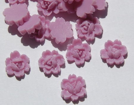 Vintage Style Purple Rose Flower Cabochon 11mm cab350B