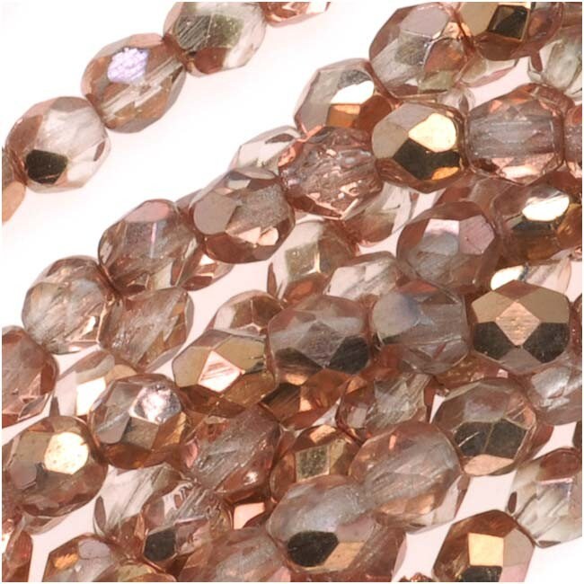 Czech Faceted Apollo Gold Firepolish Glass Beads 4mm (50) 1-04-27101