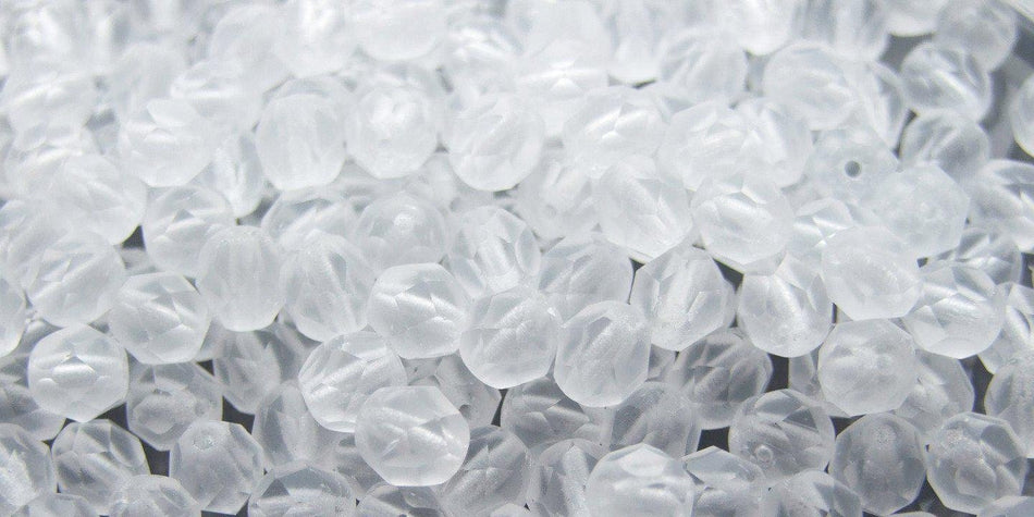 6mm Czech Faceted Matte Crystal Firepolish Glass Beads (25)