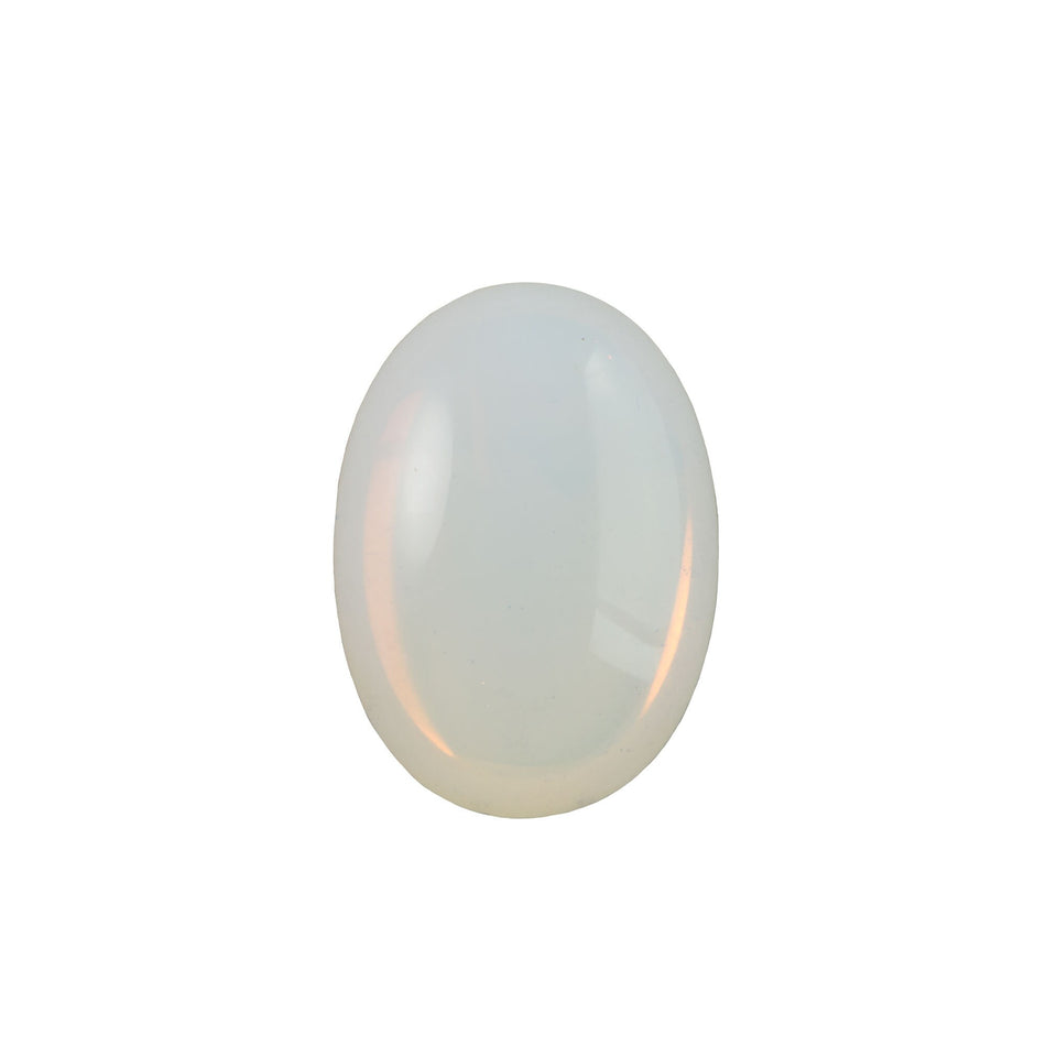 White Opal Foiled Glass Oval Cabochons 18x13mm (2) cab5005AE