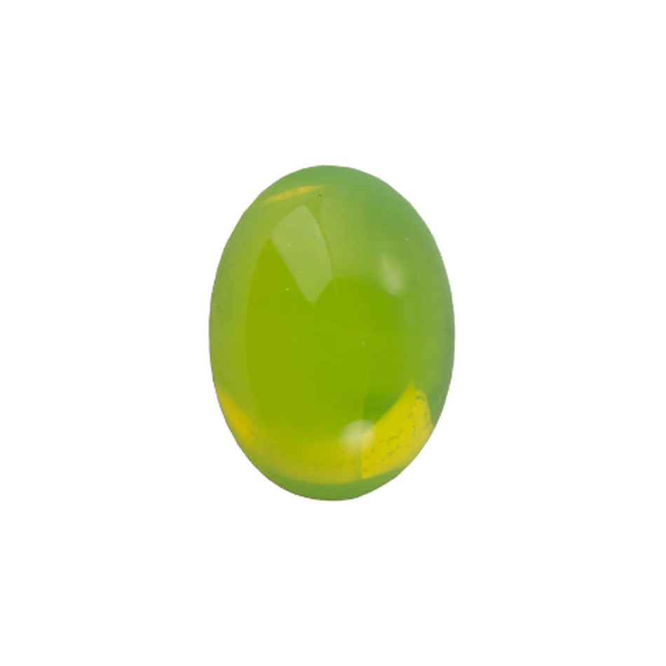 Light Green Opal Foiled Glass Oval Cabochons 18x13mm (2) cab5005AAv2