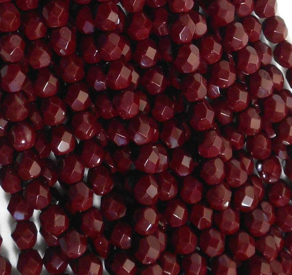 Czech Faceted Cocoa Brown Firepolish Glass Beads 6mm (25)