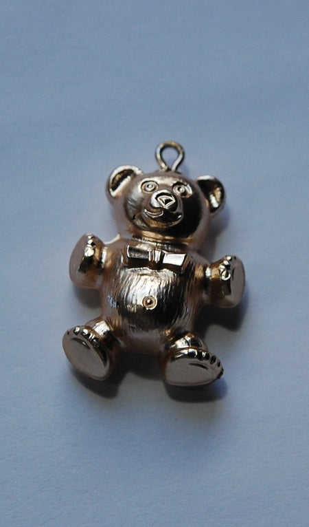 Vintage Gold Acrylic Teddy Bear Charm chr014D