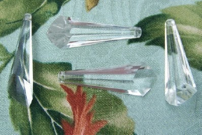40x13mm Slant Cut Acrylic Crystal Pendants Beads Drops (4) bds174