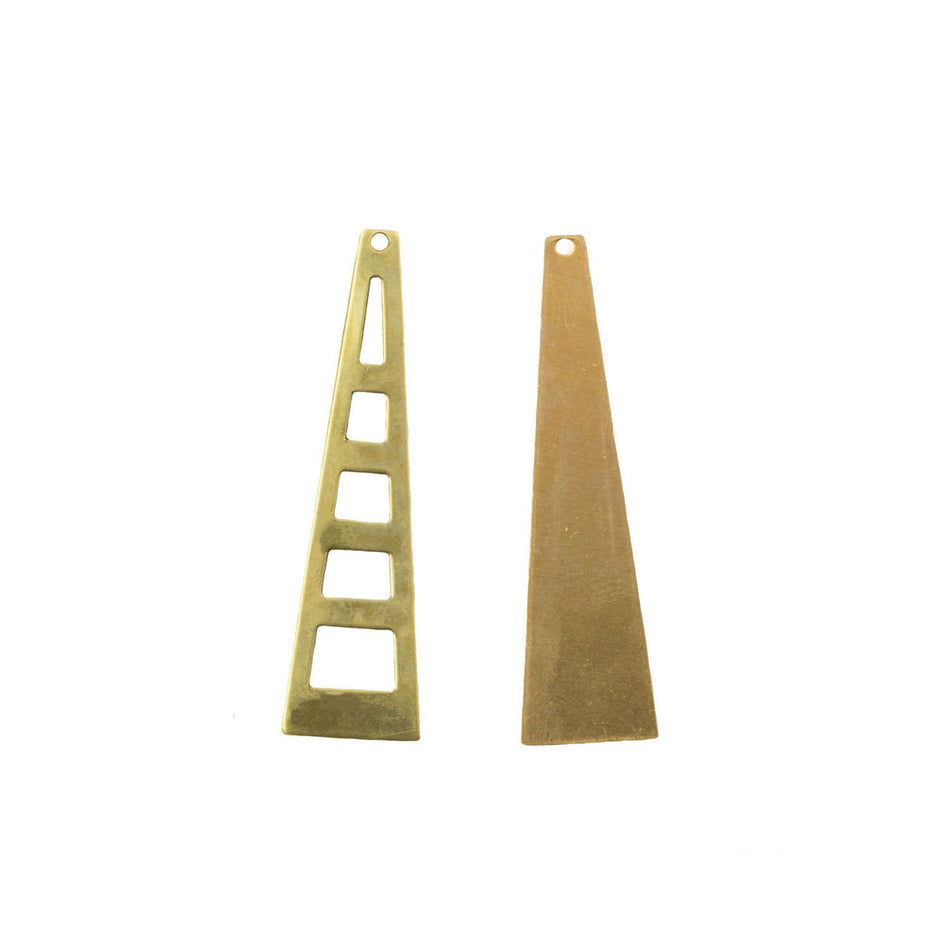 Raw Brass Stacking Triangle Pendant Findings SM (6) mtl127C