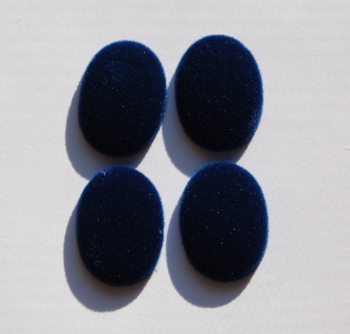 Vintage Blue Velvet Velour Cabochons 25mm x 18mm cab435B