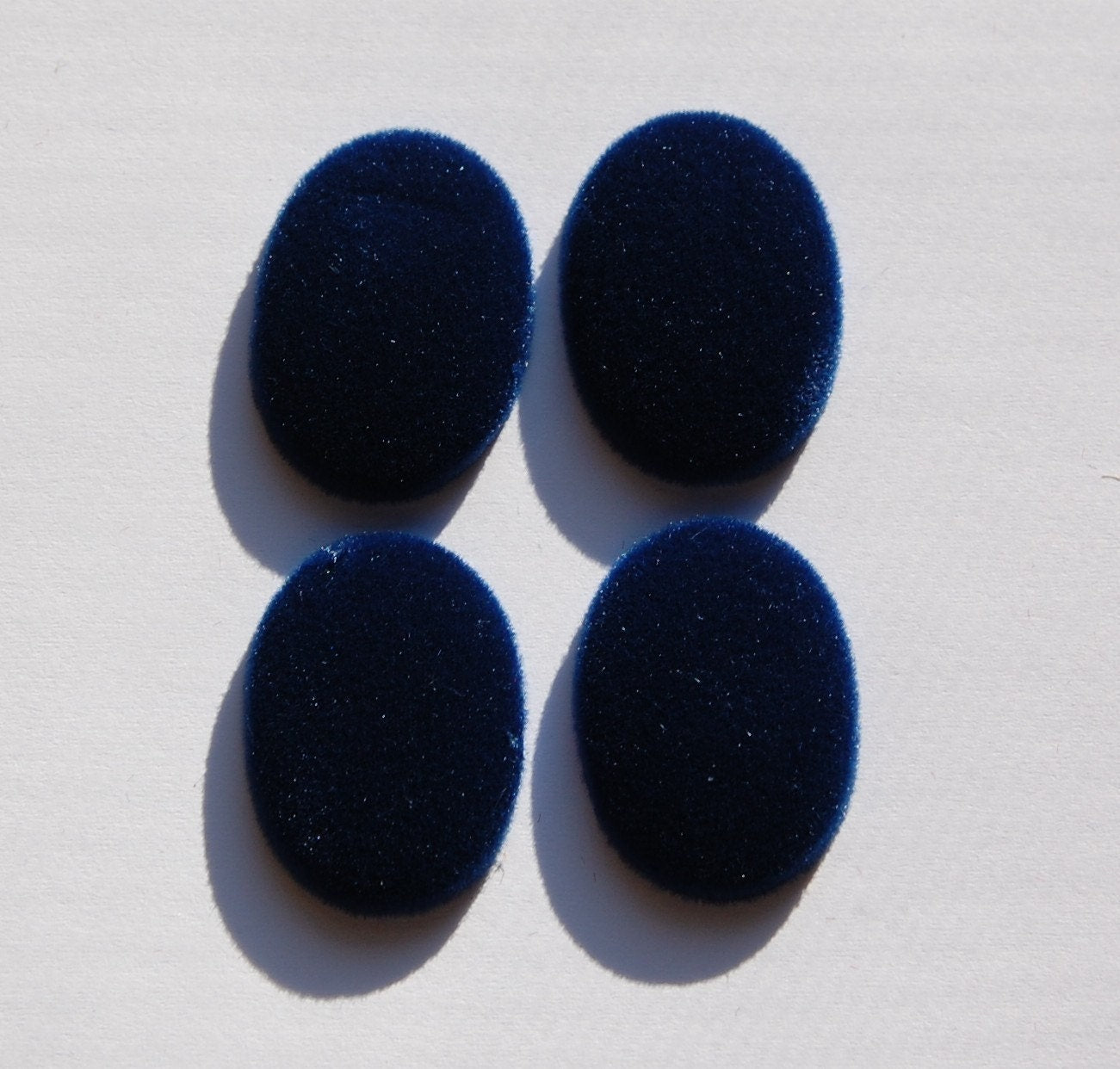 Vintage Blue Velvet Velour Cabochons 25mm x 18mm cab435B