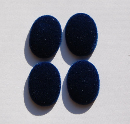 Vintage Blue Velvet Velour Cabochons 25mm x 18mm cab435B