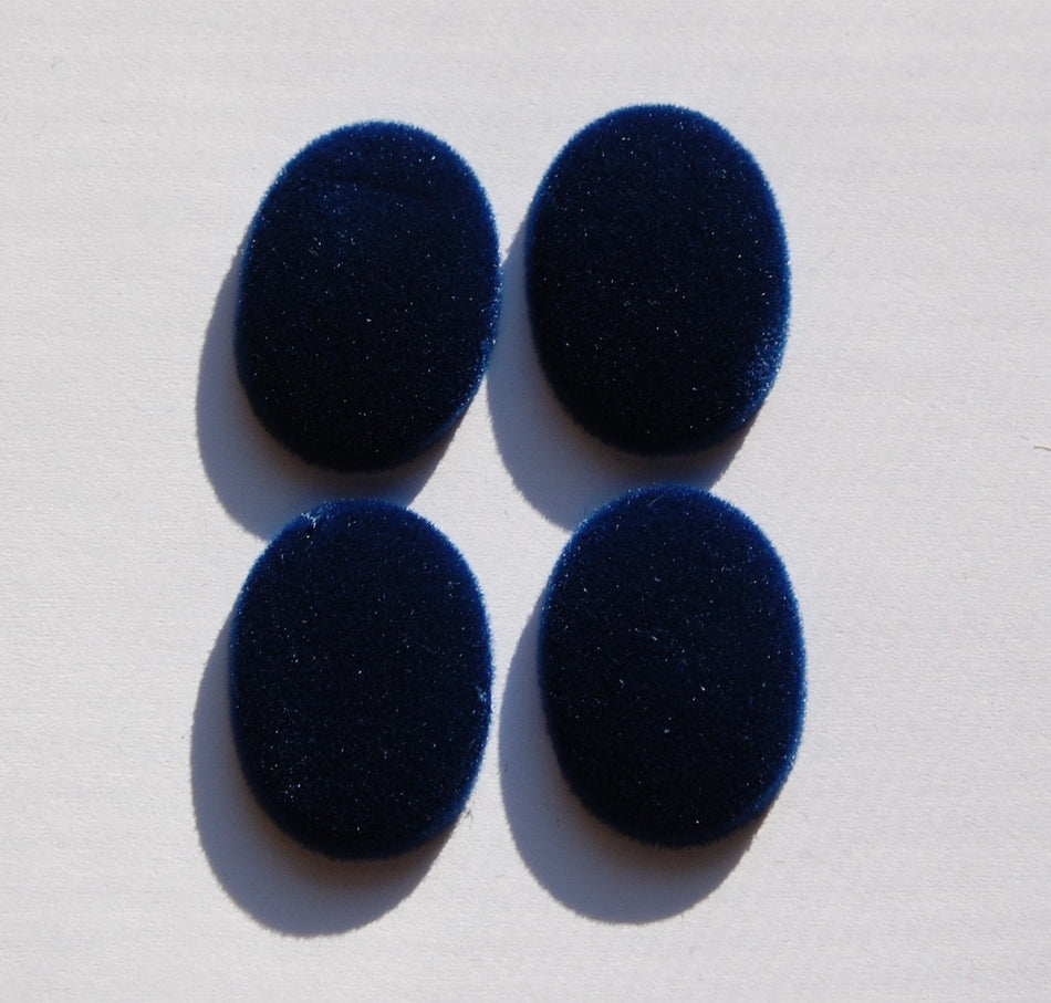 Vintage Blue Velvet Velour Cabochons 25mm x 18mm cab435B