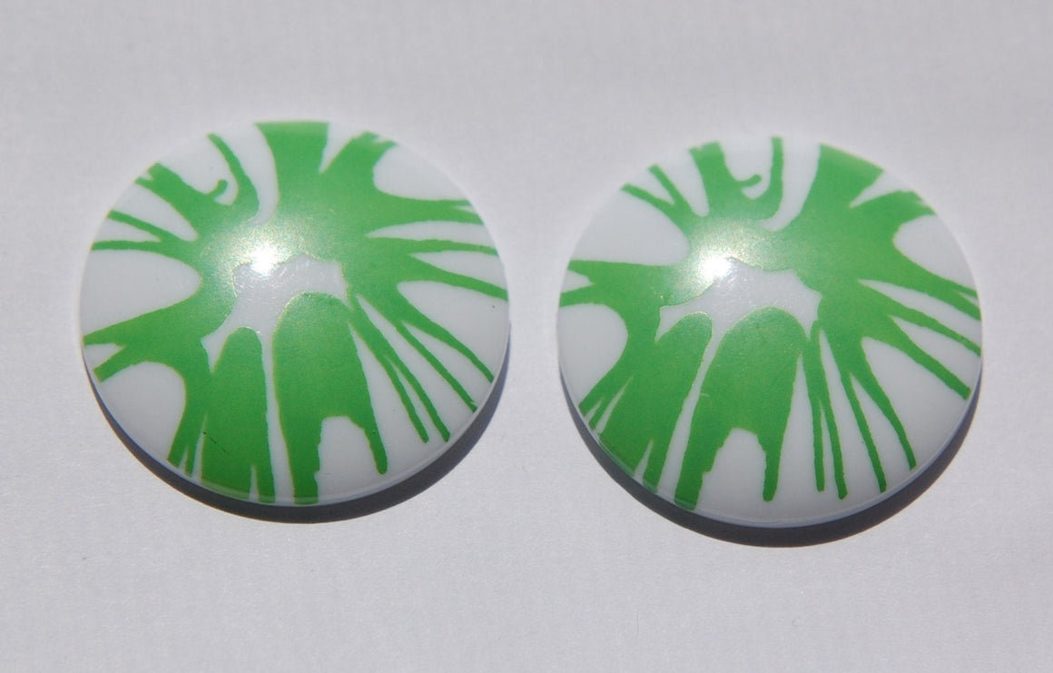 Vintage Green Splatter Acrylic Cabochon 30mm (2) cab393