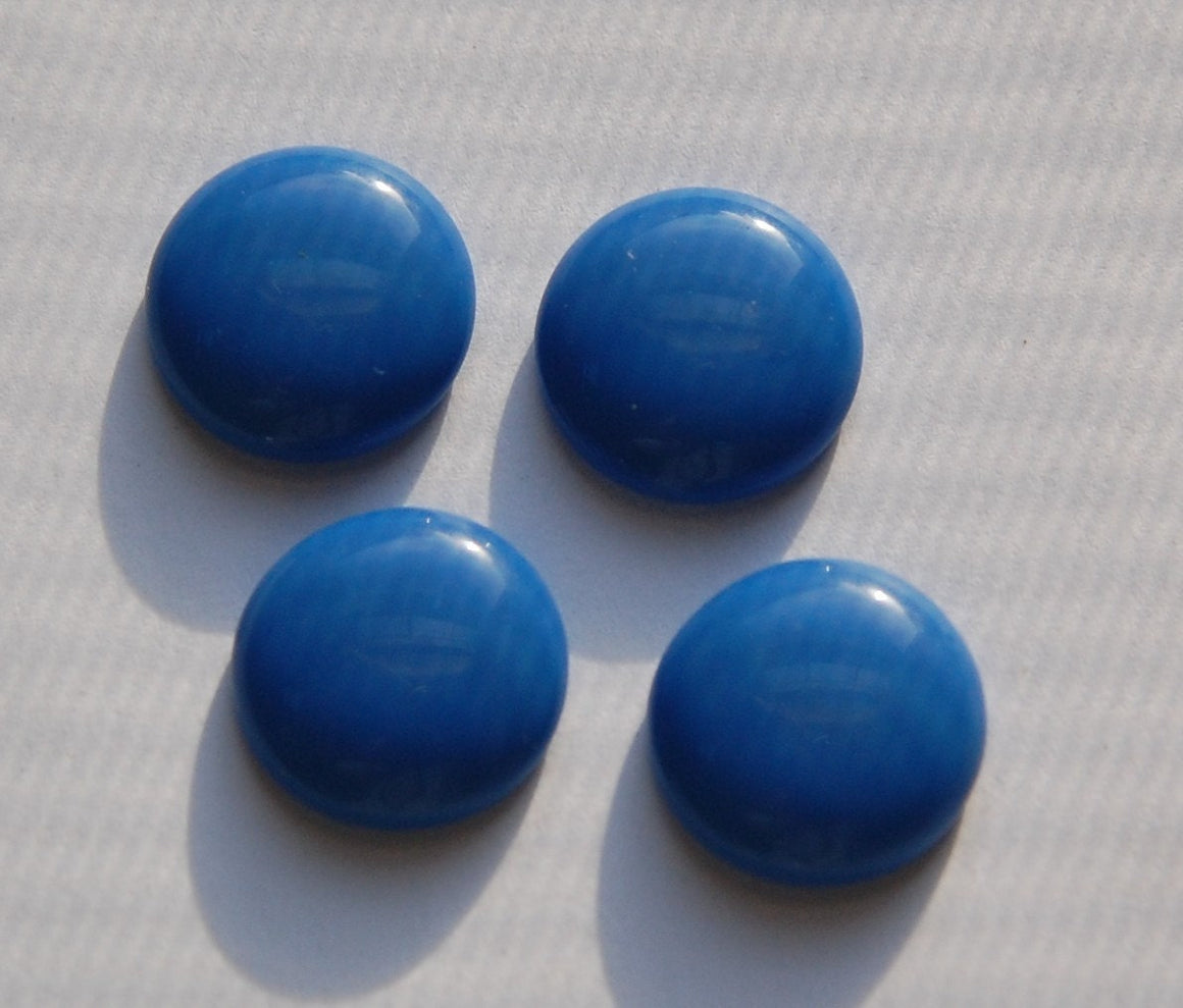 Vintage Blue Glass Cabochons Germany 18mm cab717C