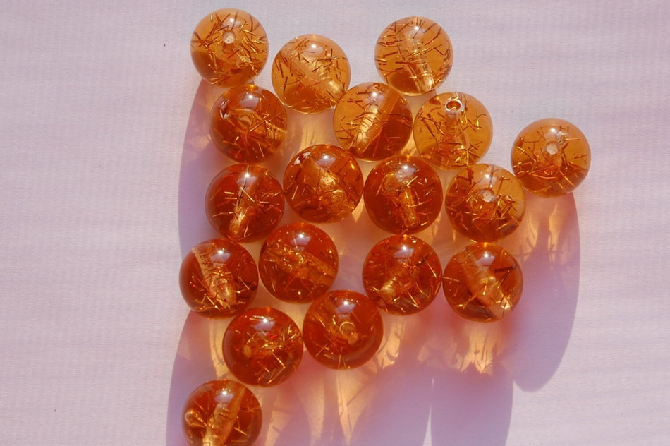 Vintage Amber Colored Lucite Confetti Beads 13mm bds874B