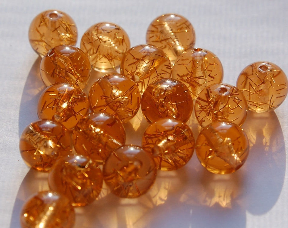 Vintage Amber Colored Lucite Confetti Beads 13mm bds874B