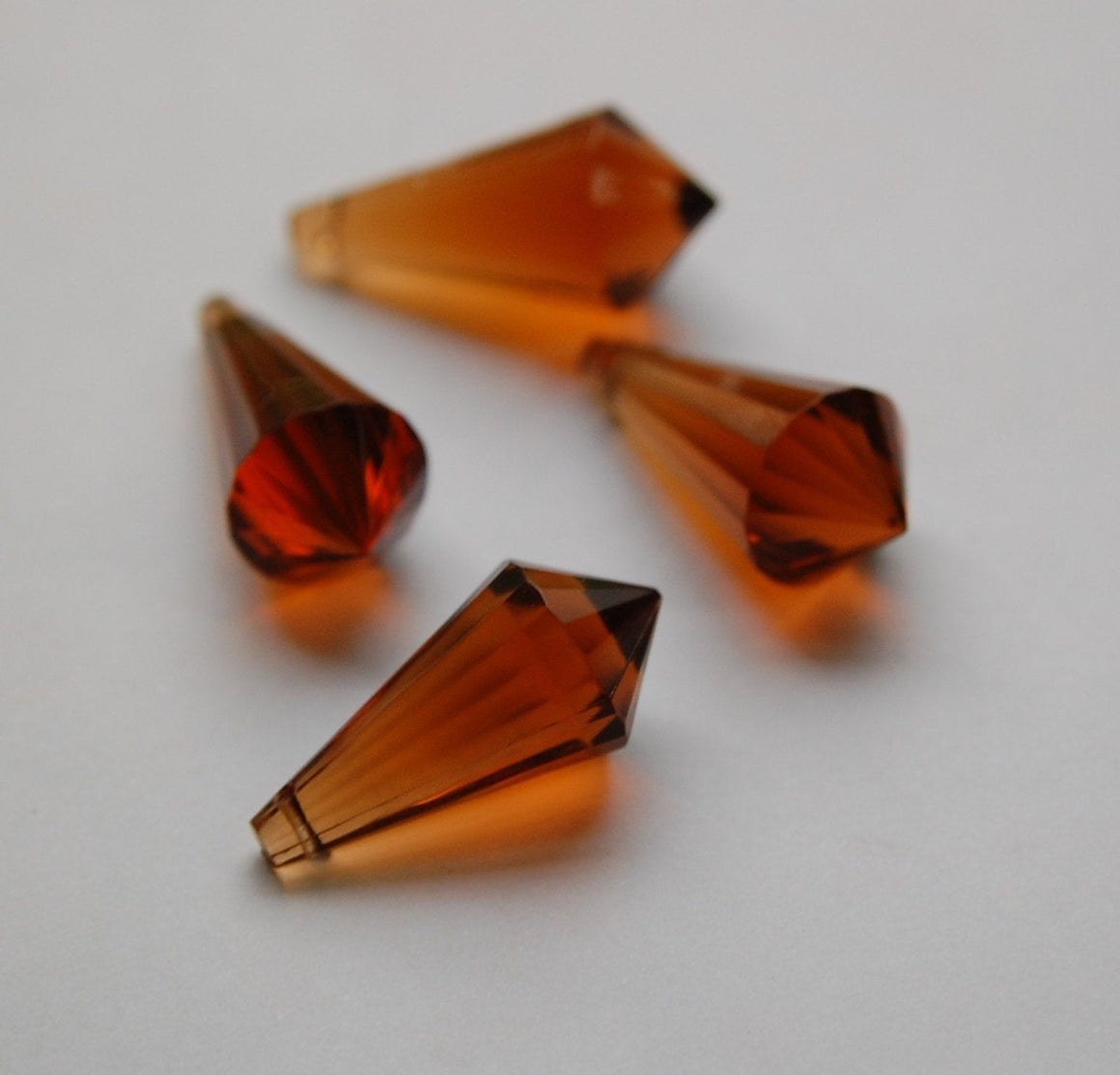 Vintage West German Faceted Prism Topaz Bead Drops bds808