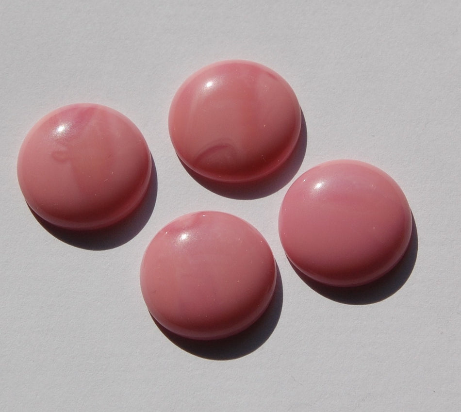 Vintage Creamy Pink Glass Cabochons Germany 20mm cab718C