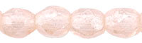3mm Czech Faceted Luster Rosaline Firepolish Glass Beads (50)