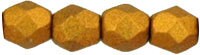 3mm Matte Metallic Goldenrod Czech Faceted Firepolish Glass Beads (50)