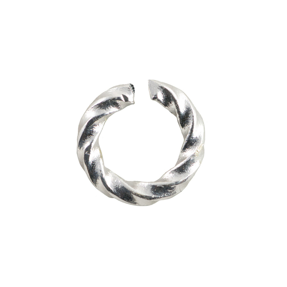 144pc/6mm Silver Plated Twist Open Jump Rings 18G