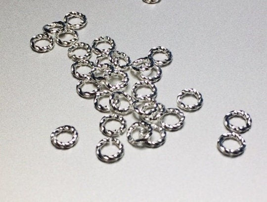 144pc/6mm Silver Plated Twist Open Jump Rings 18G