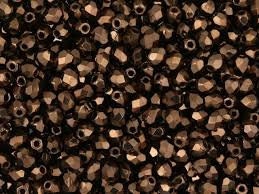 4mm Dark Bronze Czech Firepolish Faceted Beads (50)