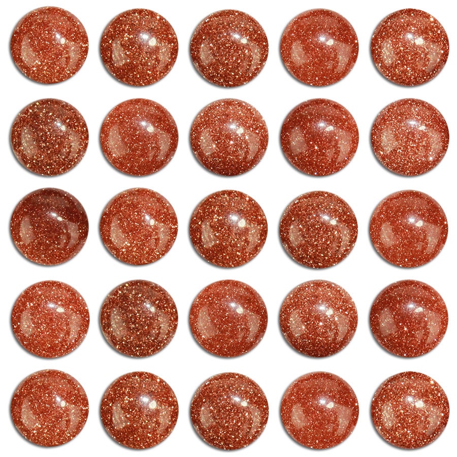 Dakota Stones Goldstone 6mm Round Cabochon Coin Gemstones. (1) CAB-GLD6DC