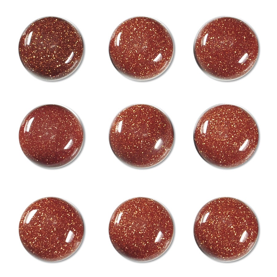 Dakota Stones Goldstone 10mm Round Cabochon Coin Gemstones. (1) CAB-GLD10DC