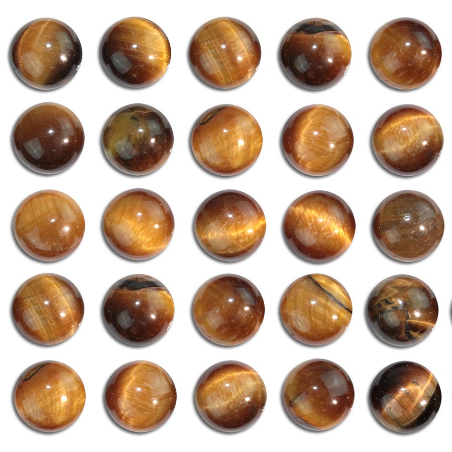 Dakota Stones Tiger Eye 6mm Round Cabochon Gemstones. CAB-TGE6DC