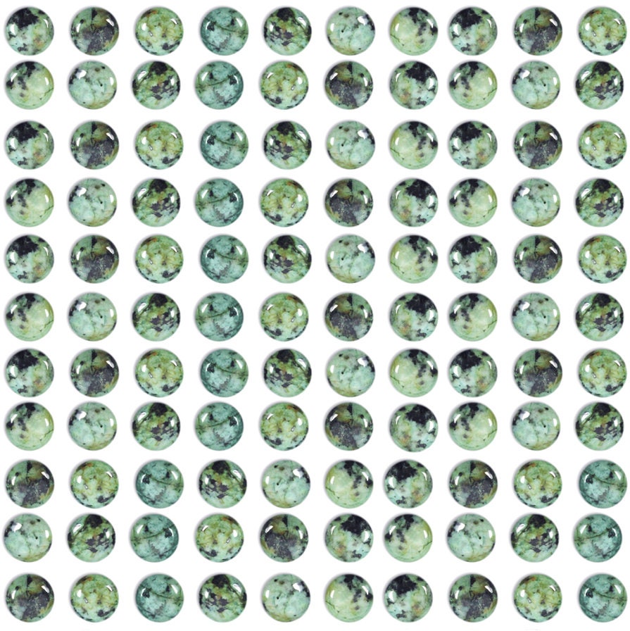 Dakota Stones African Turquoise 6mm Round Coin Cabochon Gemstones. CAB-ATQ6DC