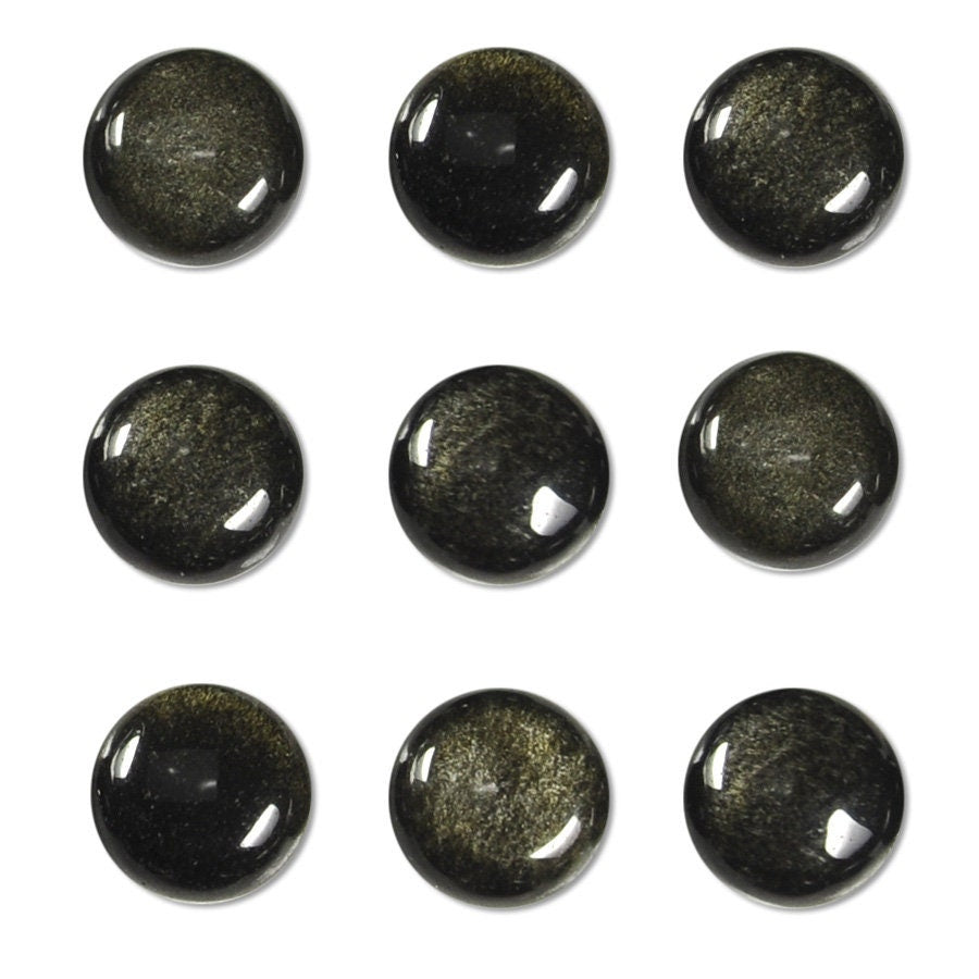 Dakota Stones Golden Obsidian 10mm Round Coin Cabochon Gemstone CAB-GOB10DC